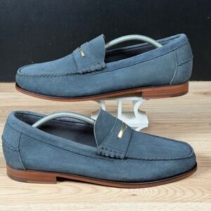 Florsheim Duckie Brown Shoes Mens Size 10.5 Blue Suede Penny Loafers Preppy